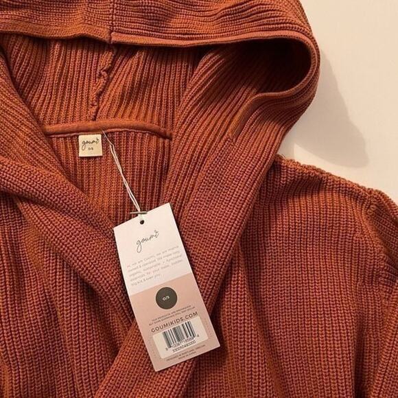 NWT Goumi Kids Womens Clay Knit Cardigan O/S Oversized Hooded Organic Cotton - Picture 3 of 3